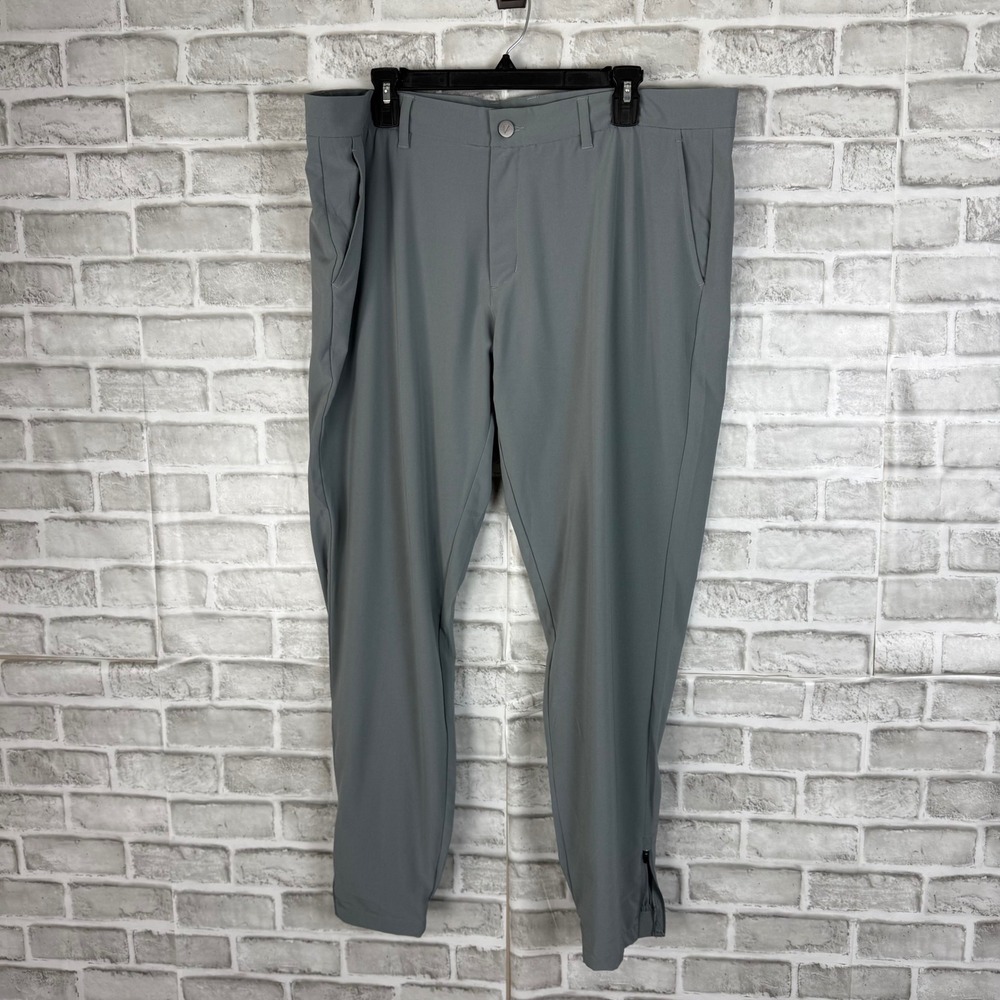 Primo Golf Jogger Pants Mens 40 x 30 Gray Performance Stretch Ankle Zip Pockets